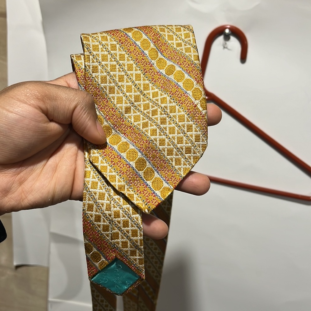 Christian Dior all silk tie monogram gold design
